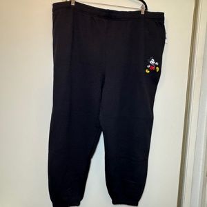 Adult Unisex Disney Mickey Mouse Jogger Sweatpants - Size: 3X - Black
